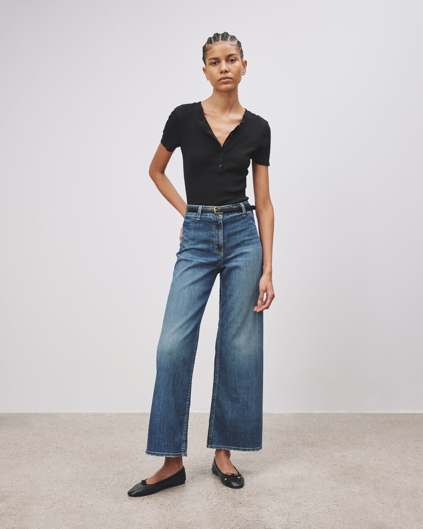 NILI LOTAN Megan high-rise wide-leg jeans