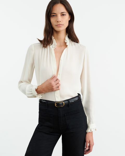 Nili online Lotan Charolette Button Silk Blouse