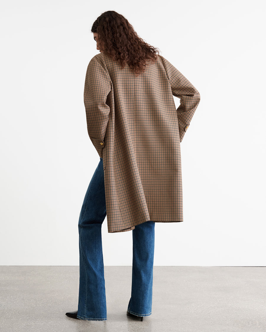 BEIGE/BROWN HOUNDSTOOTH