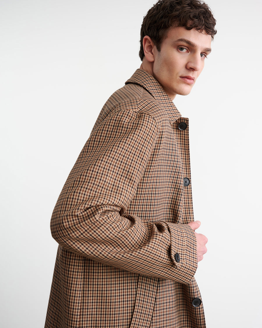 BEIGE/BROWN HOUNDSTOOTH