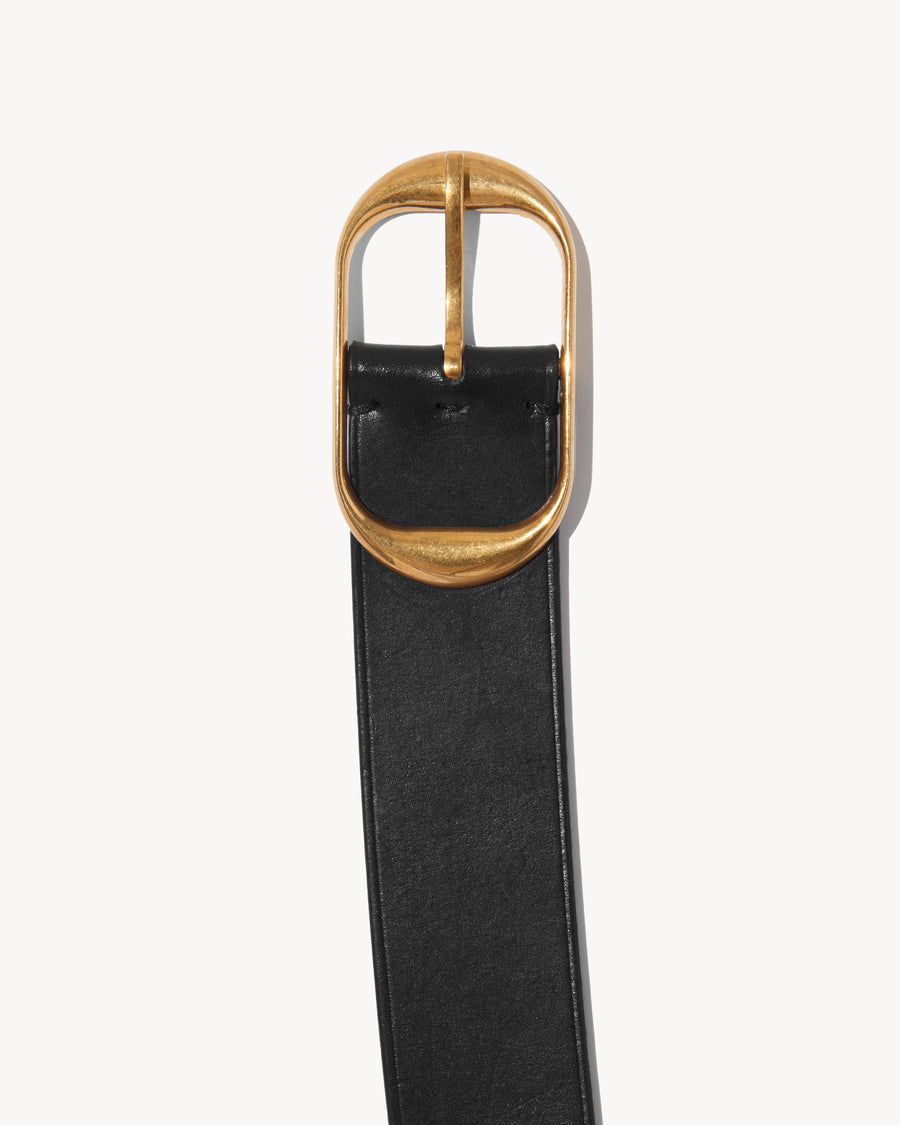 BLACK W/ANTIQUE BRASS BUCKLE