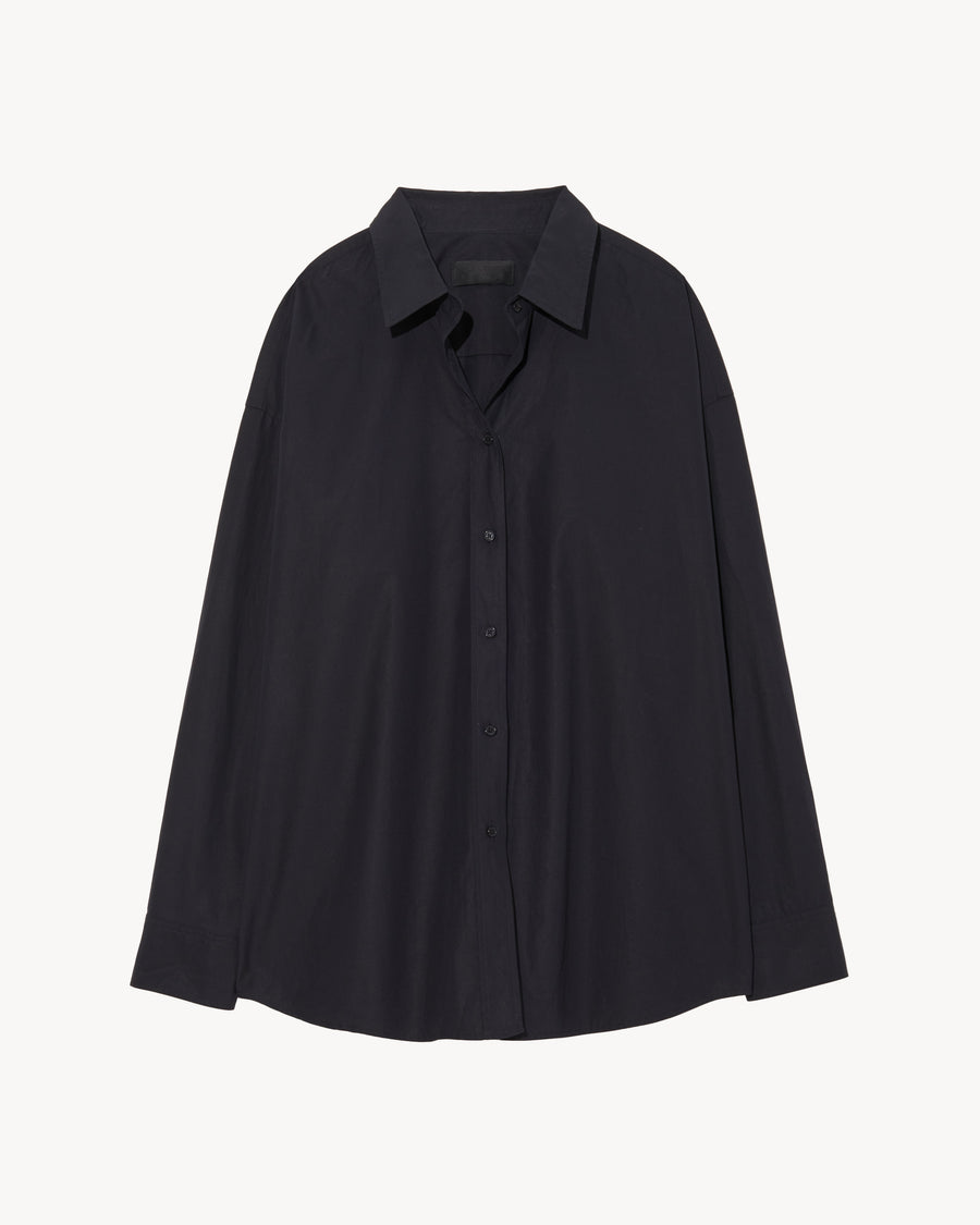 Ladies - Black Cotton Shirt with Peter Pan Collar - Size: Xs - H&M